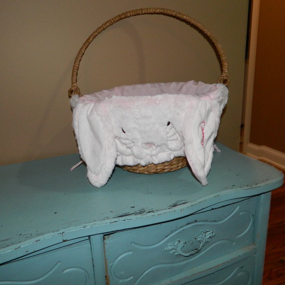 Pottery Barn Kids Long Ear Rabbit "Carmella" Easter Basket LIner Sz L (TT-27)